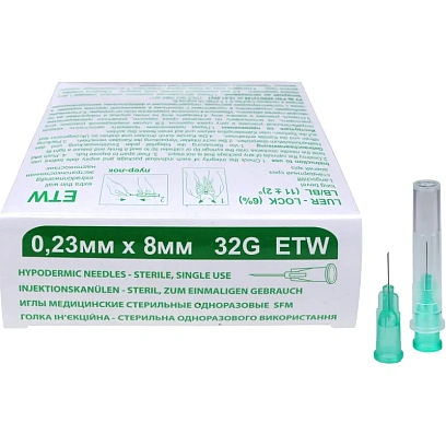 Игла мед. стерил. одноразовая 32G  (0,23х8), SFM, 50 шт/упаковка