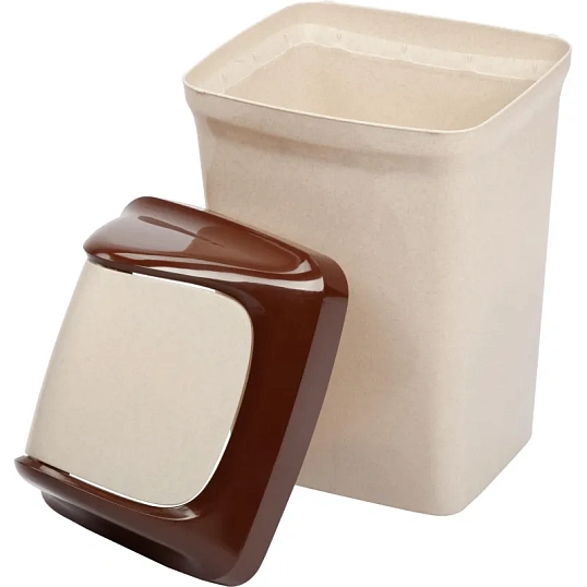 Ведро мусорное 25л пластиковое,подвижная крышка СВИНГ,бежевый мрамор М 2463