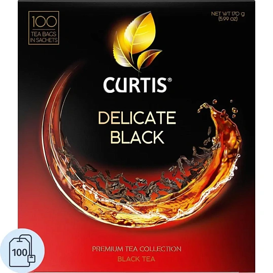 Чай Curtis Delicate Black черный, мелкий лист, 100 сашет