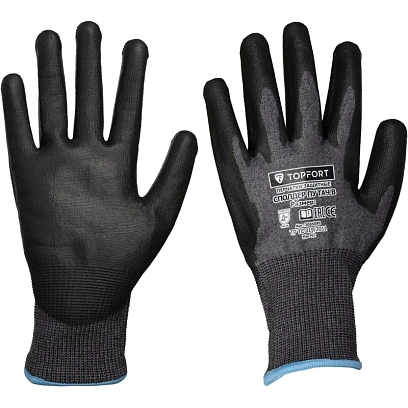 Перчатки защитные от порезов TOPFORT Сполдер ПУ Тач B с ПУ покрытием р.8