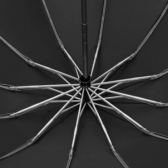 Зонт обратного сложения inLoop с ручкой-карабином, черный 22329.30