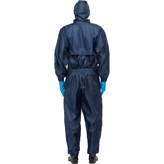 Комбинезон многоразовый защитный с капюшоном JetaSafety JPC75b синий р.М