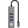 Концентратор USB хаб ExeGate (EX293987RUS) DUB-4TC 4-в-1 серебр