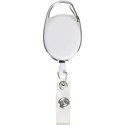 Держатель для бейджа Комус с рулеткой белый (без бейджа) 1шт