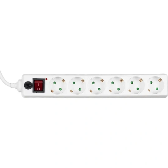 Сетевой фильтр BigTech CD6-3W15 (6р/3м/16А/3680 Вт 1,5мм белый)