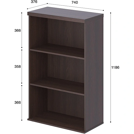 Стеллаж IN FORMANT 129H012 740х376х1186 Венге