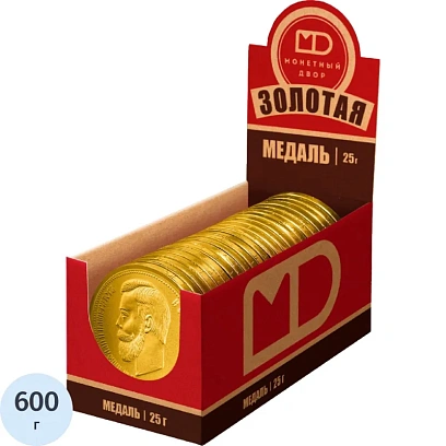 Набор из шоколада Медали 25г в ассортименте Императоры России 0205 24шт/уп