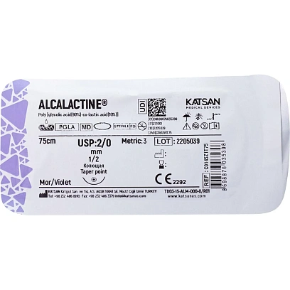 Шовный материал ALCALACTINE 2/0 45 1/2 TAPER POINT кол. 75 уп/12 шт