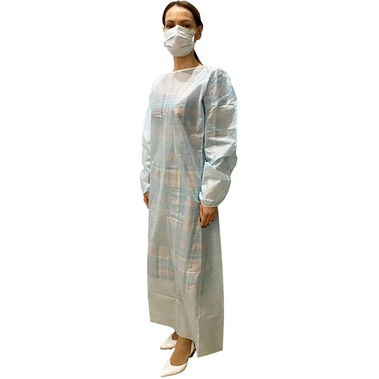 Халат хирург. стер, рук.рез, дл.140 см, р.54-56, пл.40, смс, 1шт