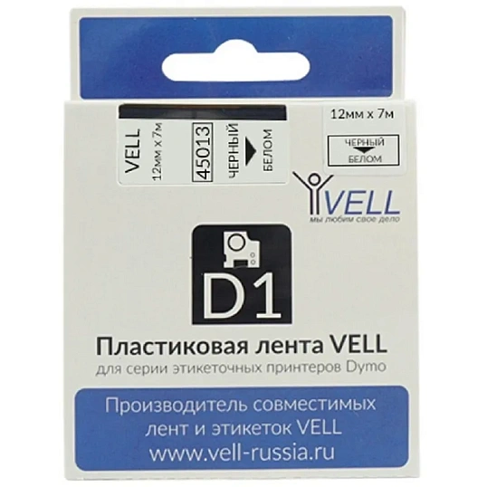 Картридж Vell VL-D-S0720530/45013 (12 мм, чер на бел) для LM (vell45013)