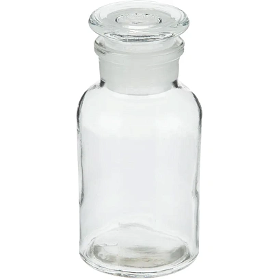 Склянка с прит. пробкой 125 мл  широкое горло светлая