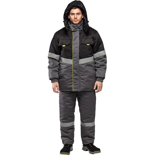 Куртка рабочая зимняя муж з43-КУ сер/чер (р.44-46) 182-188 (серия З)