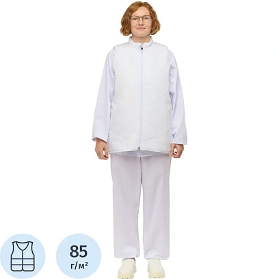 Жилет для пищевого производства у17-ЖЛ ун.(внеш)ХАССП белый (60-62)182-188