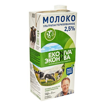 Молоко ультрапаст.ЭкоНива 2,5% 1000 мл. TBA SlimCap