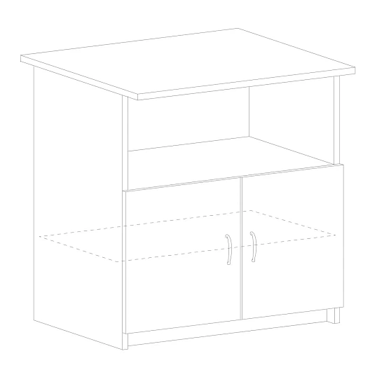 Тумба SP Бюджет д/оргтехники 2558 (402658) дуб ш.св. (430)