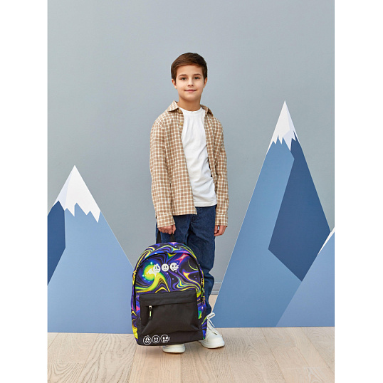 Рюкзак школьный Комус Класс Shape Illusion two,  Черный, 1 отд