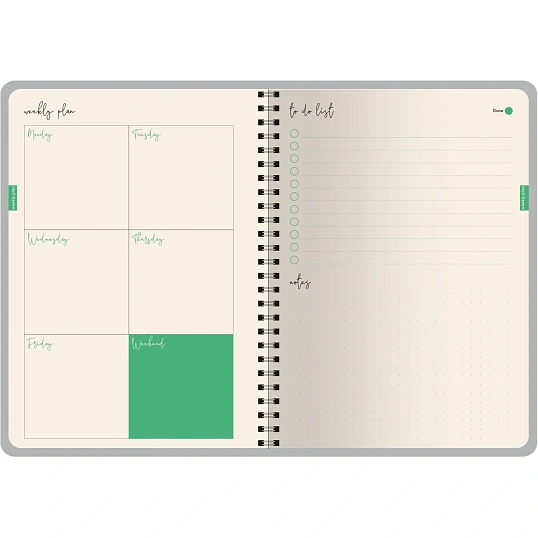 Ежедневник недатированный НА CUTE DIARY А5,BV,136,ЛУГ.ТР,зол.греб,3-701/11