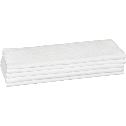 Полотенце Luscan махровое 50х90, 450 гр/м2, Oтель белый, Турция, 5 шт/уп