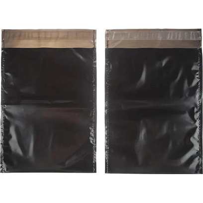 Курьер-пакет ПВД без печати, без КСД,черный, 165x240+40,45 мкм, 250 шт/уп