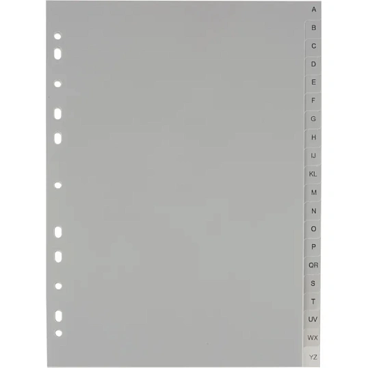 Разделитель листов из сер.пласт. алфавит А-Z ,Attache, А4, 20 разделов