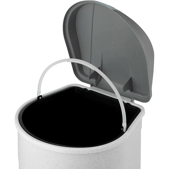 Ведро мусорное с педалью 19л пластиковое, мрамор