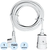 Удлинитель PROGIX PG113 1р/7м/1,5кВт/6А заземление, белый, ПВС 3х0.75