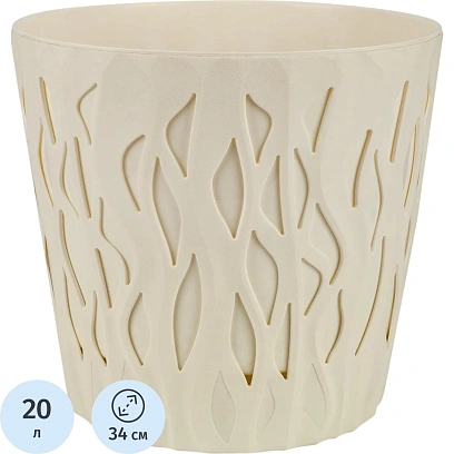 Горшок д/цветов InGreen Winds D 20 л с дренажной вставкой,бел.IG652110048