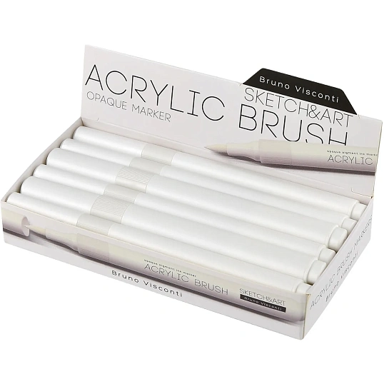 Маркер кисть акриловый SKETCH&ART белый, 22-0151