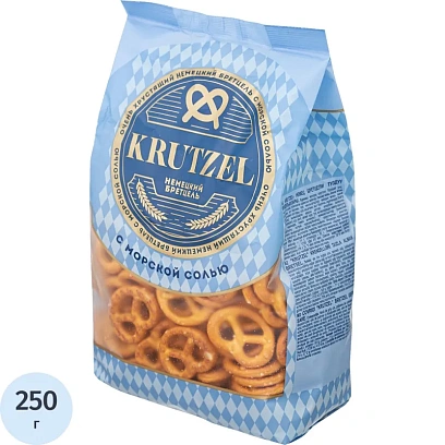 Крекер крендельки Krutzel Бретцель с солью, 250г ПК015