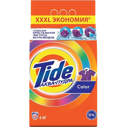 Порошок стиральный Tide Аква Пудра Color автомат 6кг д/цветного белья