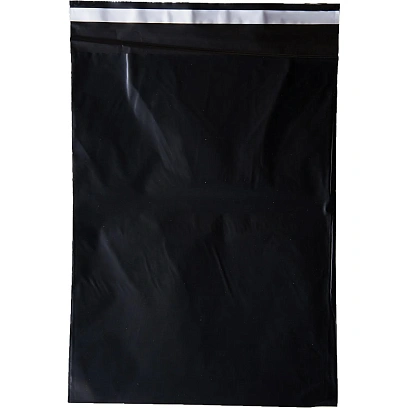 Корд курьерский пакет,без печати,без кармана,чер.,240х320+40,40мкм,100шт/уп