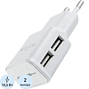 Зарядное устройство сетевое, 2 USB, 2.1А, Red Line NT-2A, бел, УТ000009405