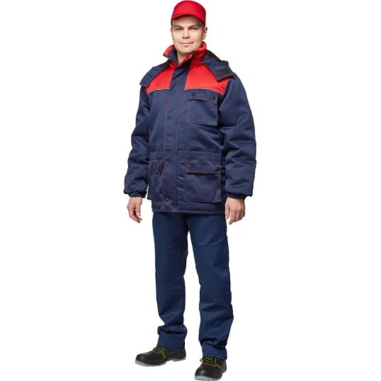 Куртка рабочая зимняя муж з08-КУ,цв. син/крас (р.48-50) 170-176