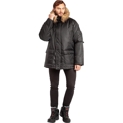 Куртка зимняя муж Аляска з66-КУ удлиненная черн (р.48-50)182-188