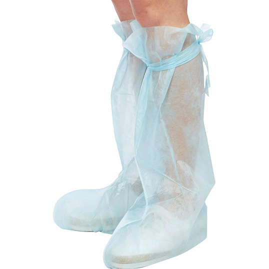 Бахилы стерил., нетканные пл.25 высокие 55см 1пар/уп  Гекса