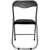 Стул складной  каркас серебр,обивка кожзам черный РС 04