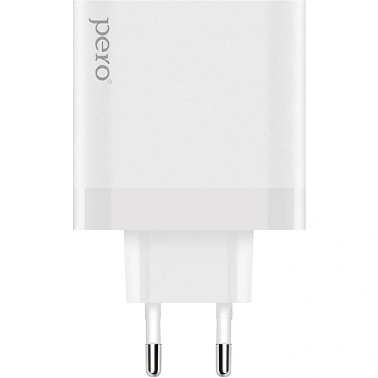 Зарядное устройство сетевое PERO TC16 GaN, USB-C PD, 65W белый