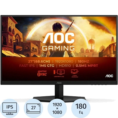 Монитор AOC 27G42E 27 FHD/IPS/180Гц/300cd/2xHDMI/DP/черный