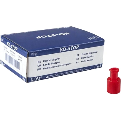 Устройство соед.-блок. для инф.-трансфуз.терапии, красный KDM, 100шт/уп