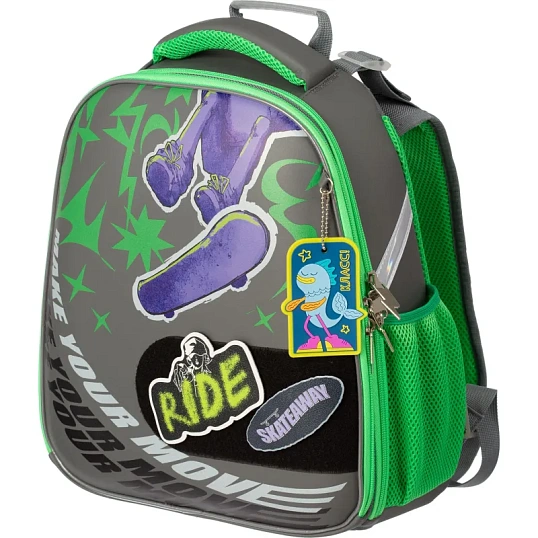 Ранец Комус Класс Basic Скейт, черный, 2 отд, эргоном спинка