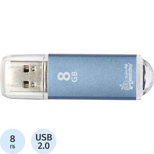 Флеш-память Smartbuy V-Cut, 8Gb, USB 2.0, син, SB8GBVC-B