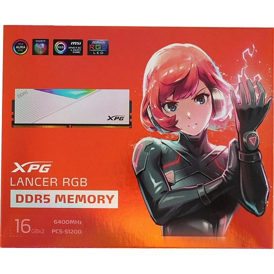 Модуль памяти ADATA DDR5 DIMM 32GB 6400MHz 2x16GB(AX5U6400C3216G-DCLARWH)