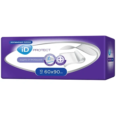 Пеленки впитывающие однораз. 60х90 id Protect 10 шт/уп