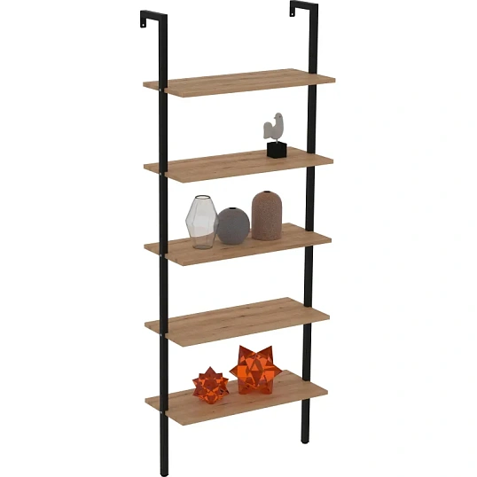 Стеллаж TI_пристенный Комус Онега-5 Дуб Вотан, 695х295х1810 мм