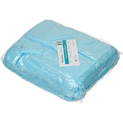 Простыня гигиен, 200x160, смс Стандарт, голубой 20 шт/уп, штучно