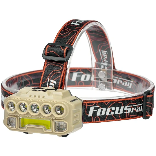 Фонарь налобный FOCUSray 1334 акку18650 1200мАН 200 люмен,индикатор зарядки