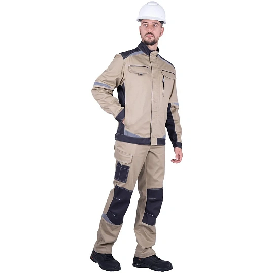 Куртка лет муж ТУРБО SAFETY (Кур402) беж/т-сер (96-100, 170-176)