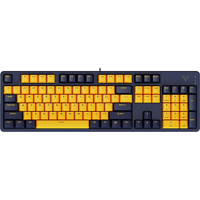 Клавиатура RAPOO игров.механич.проводная V500PRO, цвет - желтый/синий