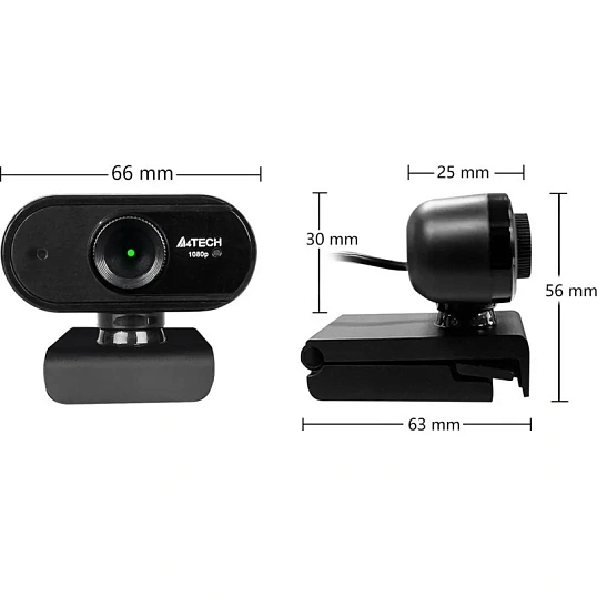 Веб-камера A4Tech (PK-925H) черный 2Mpix (1920x1080) USB2.0 с микрофоном