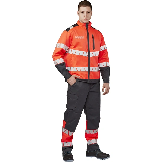 Куртка летняя мужская Равелин красн./графит (р.60-62) 194-200